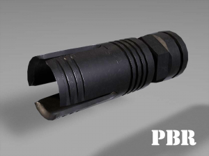 flash hider - muzzle suppresssor - attachment - pbr - 4k textures - unity - unreal 3D Model
