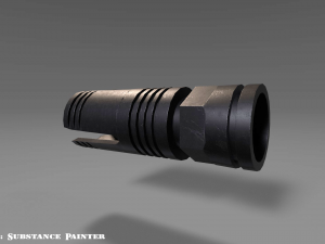 flash hider - muzzle suppresssor - attachment - pbr - 4k textures - unity - unreal 3D Model