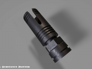 flash hider - muzzle suppresssor - attachment - pbr - 4k textures - unity - unreal 3D Model