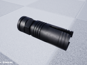 flash hider - muzzle suppresssor - attachment - pbr - 4k textures - unity - unreal 3D Model