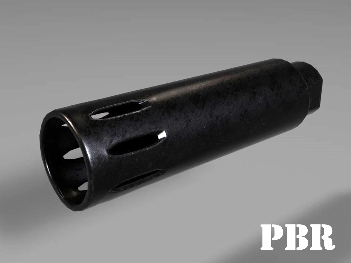 flash hider - muzzle suppresssor - attachment - pbr - 4k textures - unity - unreal 3D Model .c4d .max .obj .3ds .fbx .stl .blend 
