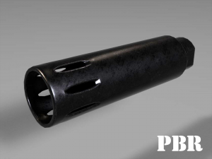 flash hider - muzzle suppresssor - attachment - pbr - 4k textures - unity - unreal Modelo 3D