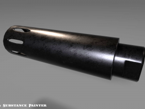 flash hider - muzzle suppresssor - attachment - pbr - 4k textures - unity - unreal Modèle 3D