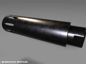 flash hider - muzzle suppresssor - attachment - pbr - 4k textures - unity - unreal 3D Model