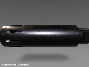 flash hider - muzzle suppresssor - attachment - pbr - 4k textures - unity - unreal 3D Model