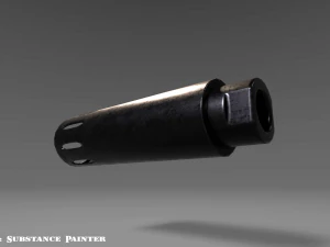 flash hider - muzzle suppresssor - attachment - pbr - 4k textures - unity - unreal 3D Model