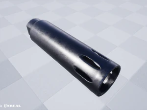 flash hider - muzzle suppresssor - attachment - pbr - 4k textures - unity - unreal 3D Model
