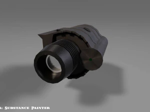 flash light - laser sight combo - attachment - pbr - 4k textures - low poly 3D Model