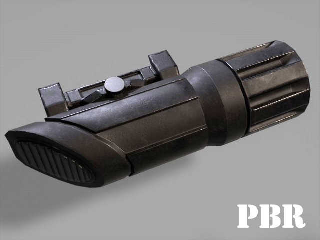 flash light - attachment - pbr - 4k textures - unity - unreal 3D Модель .c4d .max .obj .3ds .fbx .stl .blend 
