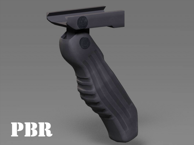 folding grip - foregrip - attachment - pbr - 4k textures - unity - unreal 3D Modell .c4d .max .obj .3ds .fbx .stl .blend 