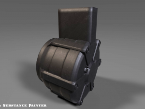 round drum magazine - attachment - pbr - 4k textures - unity - unreal 3D मॉडल