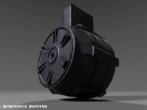 round drum magazine - attachment - pbr - 4k textures - unity - unreal 3D मॉडल