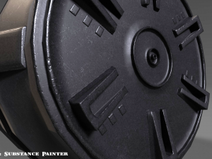 round drum magazine - attachment - pbr - 4k textures - unity - unreal 3D मॉडल