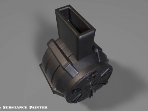 round drum magazine - attachment - pbr - 4k textures - unity - unreal 3D मॉडल
