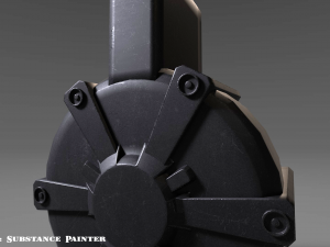 round drum magazine - attachment - pbr - 4k textures - unity - unreal 3D मॉडल