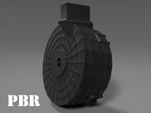 Rundes Trommelmagazin &ndash; Anhang &ndash; PBR &ndash; 4K-Texturen &ndash; Einheit &ndash; unwirklich 3D Modell