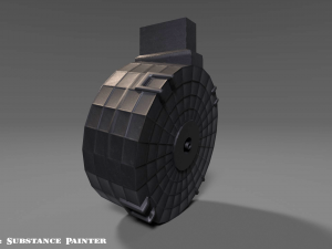 round drum magazine - attachment - pbr - 4k textures - unity - unreal Modelo 3D