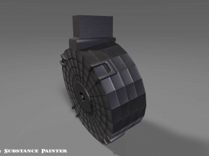 round drum magazine - attachment - pbr - 4k textures - unity - unreal Modelo 3D