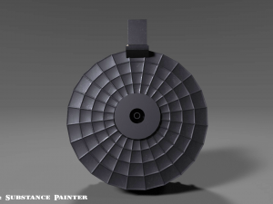 round drum magazine - attachment - pbr - 4k textures - unity - unreal Modelo 3D