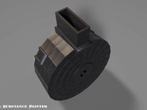 round drum magazine - attachment - pbr - 4k textures - unity - unreal Modelo 3D