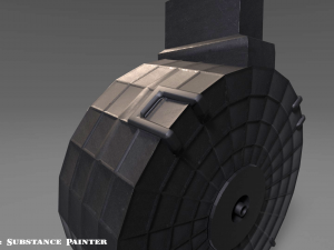 round drum magazine - attachment - pbr - 4k textures - unity - unreal Modelo 3D