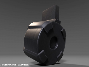 round drum magazine - attachment - pbr - 4k textures - unity - unreal Modelo 3D