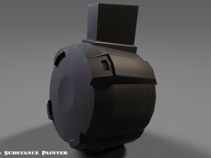 round drum magazine - attachment - pbr - 4k textures - unity - unreal Modelo 3D