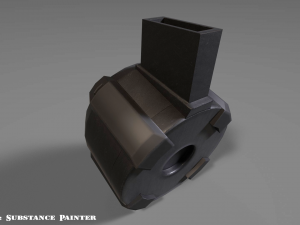 round drum magazine - attachment - pbr - 4k textures - unity - unreal Modelo 3D