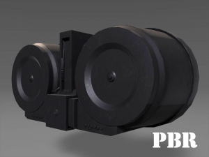 double round drum magazine - attachment - pbr - 4k textures - unity - unreal Modèle 3D