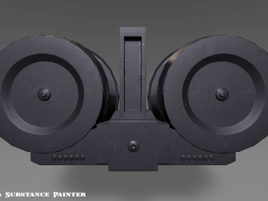 double round drum magazine - attachment - pbr - 4k textures - unity - unreal Model 3D