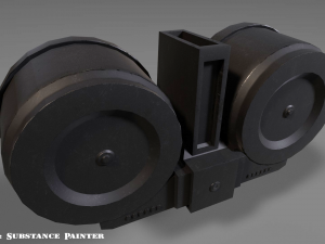double round drum magazine - attachment - pbr - 4k textures - unity - unreal Model 3D