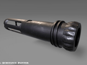 barrel attachments pack - flash - muzzle - suppressor - pbr - 4k textures 3D Model