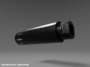 barrel attachments pack - flash - muzzle - suppressor - pbr - 4k textures 3D Model
