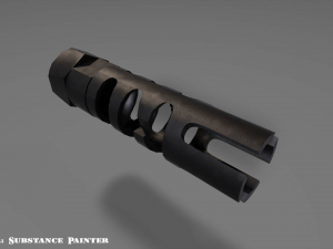 barrel attachments pack - flash - muzzle - suppressor - pbr - 4k textures 3D Model