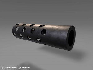 barrel attachments pack - flash - muzzle - suppressor - pbr - 4k textures 3D Model