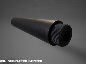 barrel attachments pack - flash - muzzle - suppressor - pbr - 4k textures 3D Model