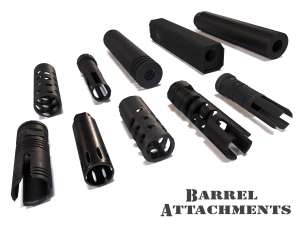 barrel attachments pack - flash - muzzle - suppressor - pbr - 4k textures 3D 모델