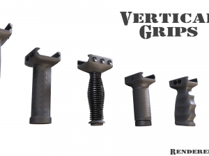 foregrip attachments pack - vertical - angled - folding - pbr - 4k textures 3Dモデル