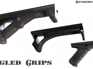 foregrip attachments pack - vertical - angled - folding - pbr - 4k textures 3Dモデル