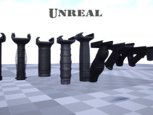 foregrip attachments pack - vertical - angled - folding - pbr - 4k textures 3Dモデル