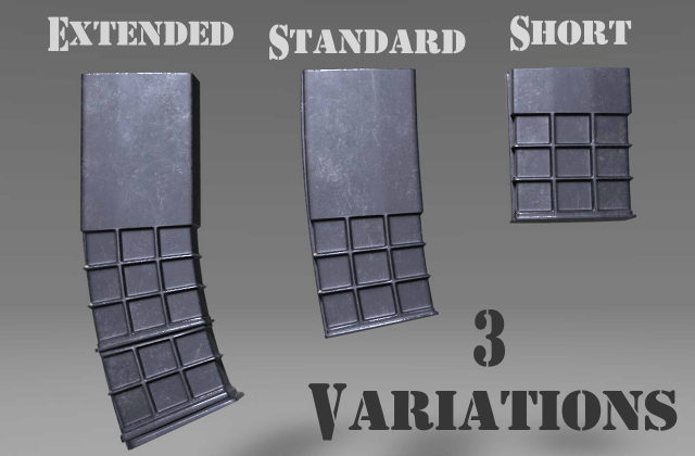 ammunition magazine - clip - attachment - pbr - 4k textures - unity - unreal Modelo 3D .c4d .max .obj .3ds .fbx .stl .blend 