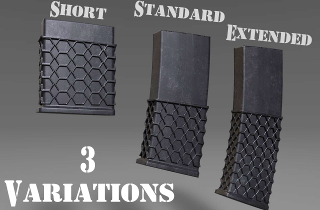 ammunition magazine - clip - attachment - pbr - 4k textures - unity - unreal 3D Model .c4d .max .obj .3ds .fbx .stl .blend 