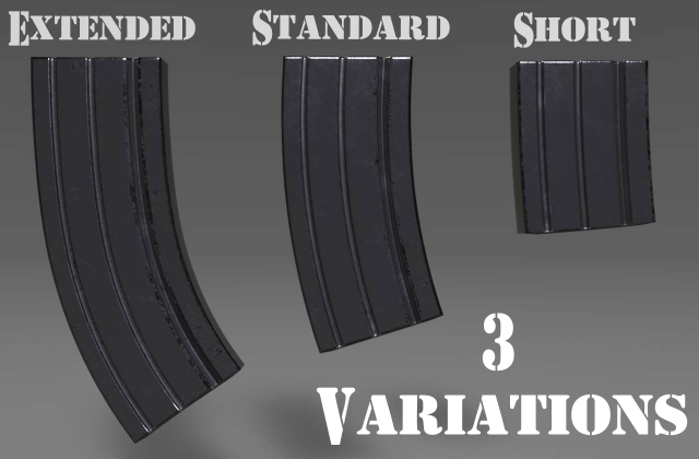 ammunition magazine - clip - attachment - pbr - 4k textures - unity - unreal Modelo 3D .c4d .max .obj .3ds .fbx .stl .blend 