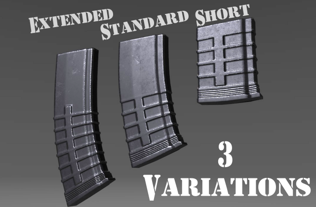 ammunition magazine - clip - attachment - pbr - 4k textures - unity - unreal 3D Model .c4d .max .obj .3ds .fbx .stl .blend 
