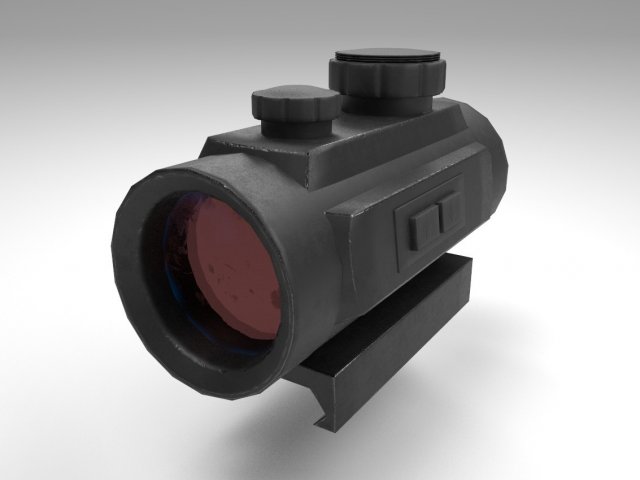 red dot - cqb sight - attachment - pbr - 4k textures - unity - unreal Modelo 3D .c4d .max .obj .3ds .fbx .stl .blend 