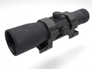 cannocchiale da puntamento - mirino - attacco - pbr - texture 4K - unit&agrave; - irreale Modello 3D