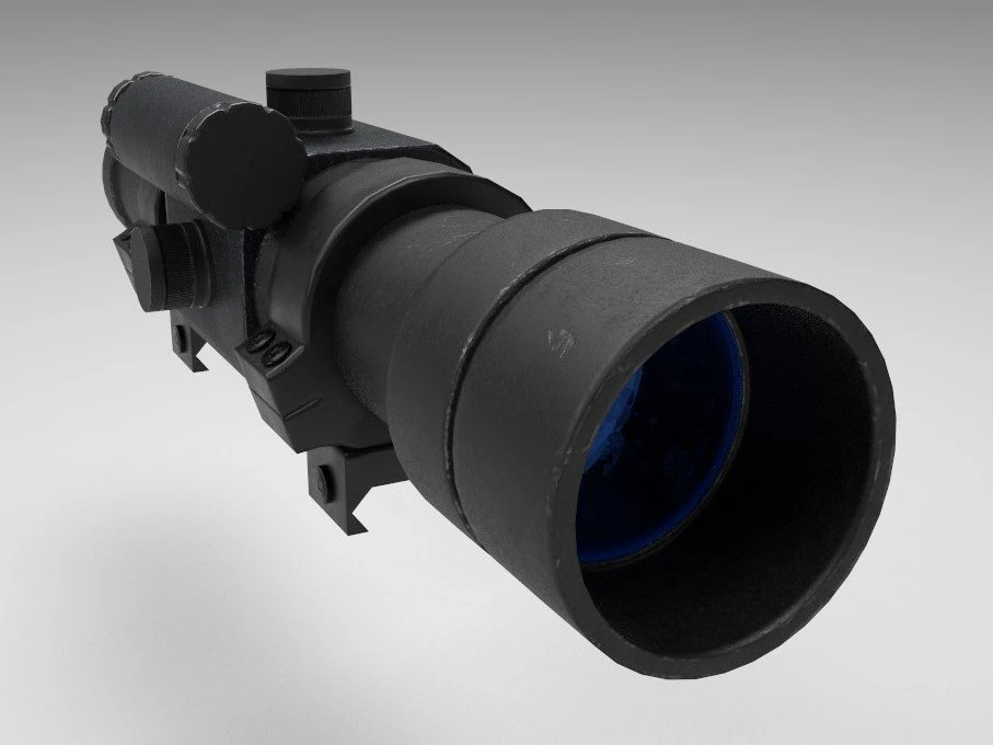 rifle scope - sight - attachment - pbr - 4k textures - unity - unreal 3D Model .c4d .max .obj .3ds .fbx .stl .blend 