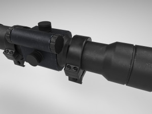 rifle scope - sight - attachment - pbr - 4k textures - unity - unreal 3D Модель