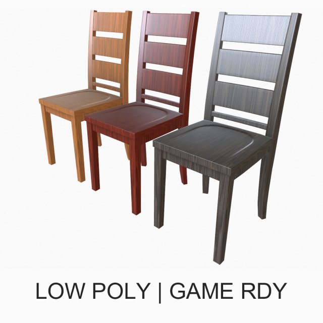simple dining chair 3D Model .c4d .max .obj .3ds .fbx .stl .blend 