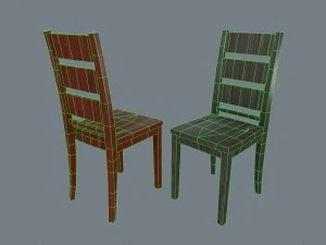 proste krzesło do jadalni Model 3D